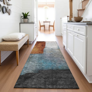 Piper Looms Mayfield Squares AMF1100 Copper Machine Washable Area Rug Runner Lifestyle Image Feature