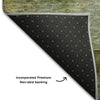 Piper Looms Mayfield Squares AMF1100 Green Machine Washable Area Rug Backing Image