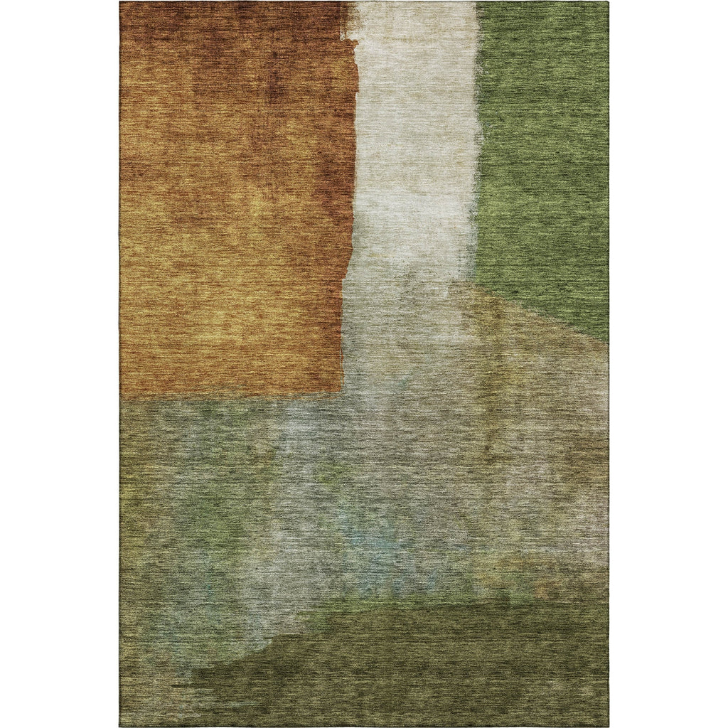 Piper Looms Mayfield Squares AMF1100 Green Machine Washable Area Rug main image