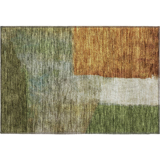 Piper Looms Mayfield Squares AMF1100 Green Machine Washable Area Rug Scatter Main Image