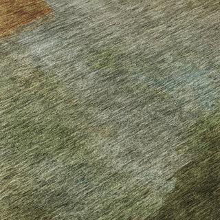 Piper Looms Mayfield Squares AMF1100 Green Machine Washable Area Rug Swatch Image