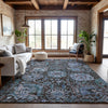 Piper Looms Mayfield Damask AMF1101 Chocolate Machine Washable Area Rug Lifestyle Image Feature