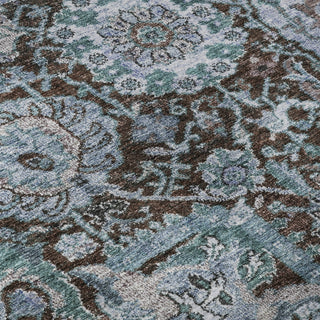 Piper Looms Mayfield Damask AMF1101 Chocolate Machine Washable Area Rug Swatch Image