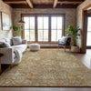 Piper Looms Mayfield Damask AMF1101 Khaki Machine Washable Area Rug Lifestyle Image Feature