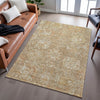 Piper Looms Mayfield Damask AMF1101 Khaki Machine Washable Area Rug Lifestyle Image Feature