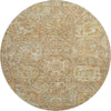 Piper Looms Mayfield Damask AMF1101 Khaki Machine Washable Area Rug Round Main Image