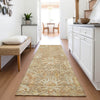 Piper Looms Mayfield Damask AMF1101 Khaki Machine Washable Area Rug Runner Lifestyle Image Feature
