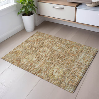 Piper Looms Mayfield Damask AMF1101 Khaki Machine Washable Area Rug Scatter Lifestyle Image Feature