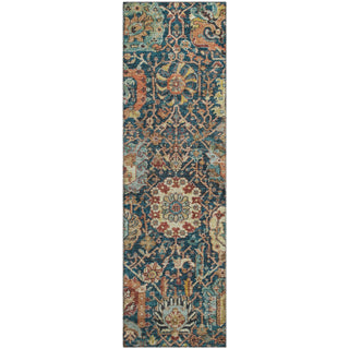 Piper Looms Mayfield Damask AMF1101 Navy Machine Washable Area Rug Runner Main Image