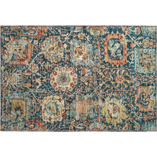 Piper Looms Mayfield Damask AMF1101 Navy Machine Washable Area Rug Scatter Main Image