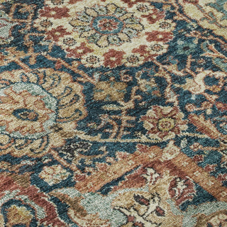 Piper Looms Mayfield Damask AMF1101 Navy Machine Washable Area Rug Swatch Image