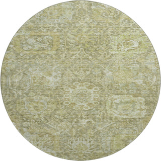 Piper Looms Mayfield Damask AMF1101 Sage Machine Washable Area Rug Round Main Image