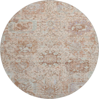 Piper Looms Mayfield Damask AMF1102 Coral Machine Washable Area Rug Round Main Image