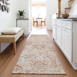 Piper Looms Mayfield Damask AMF1102 Coral Machine Washable Area Rug Runner Lifestyle Image Feature