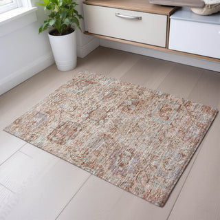 Piper Looms Mayfield Damask AMF1102 Coral Machine Washable Area Rug Scatter Lifestyle Image Feature