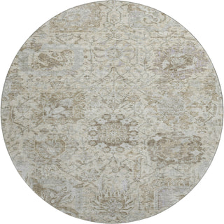 Piper Looms Mayfield Damask AMF1102 Ivory Machine Washable Area Rug Round Main Image