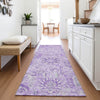 Piper Looms Mayfield Damask AMF1102 Lavender Machine Washable Area Rug Runner Lifestyle Image Feature