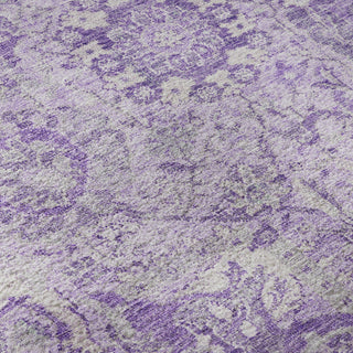 Piper Looms Mayfield Damask AMF1102 Lavender Machine Washable Area Rug Swatch Image
