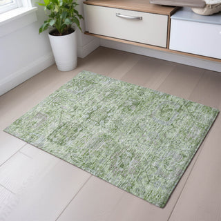 Piper Looms Mayfield Damask AMF1102 Mint Machine Washable Area Rug Scatter Lifestyle Image Feature