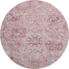 Piper Looms Mayfield Damask AMF1102 Pink Machine Washable Area Rug Round Main Image