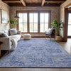 Piper Looms Mayfield Damask AMF1102 Sky Machine Washable Area Rug Lifestyle Image Feature