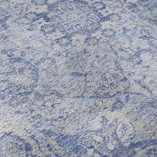 Piper Looms Mayfield Damask AMF1102 Sky Machine Washable Area Rug Swatch Image