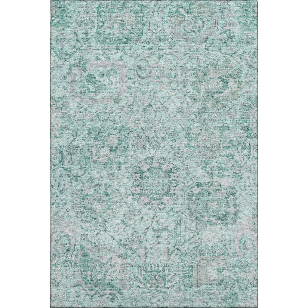 Piper Looms Mayfield Damask AMF1102 Teal Machine Washable Area Rug main image