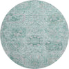 Piper Looms Mayfield Damask AMF1102 Teal Machine Washable Area Rug Round Main Image