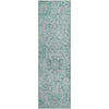 Piper Looms Mayfield Damask AMF1102 Teal Machine Washable Area Rug Runner Main Image