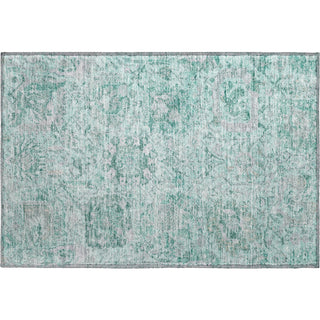 Piper Looms Mayfield Damask AMF1102 Teal Machine Washable Area Rug Scatter Main Image