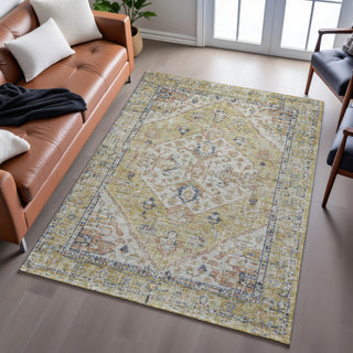 Piper Looms Mayfield Global AMF1103 Wheat Machine Washable Area Rug Lifestyle Image Feature