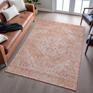 Piper Looms Mayfield Global AMF1104 Coral Machine Washable Area Rug Lifestyle Image Feature