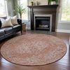Piper Looms Mayfield Global AMF1104 Coral Machine Washable Area Rug Round Lifestyle Image Feature