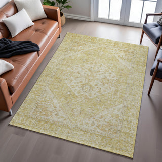 Piper Looms Mayfield Global AMF1104 Gold Machine Washable Area Rug Lifestyle Image Feature