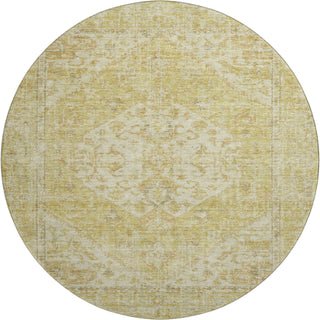 Piper Looms Mayfield Global AMF1104 Gold Machine Washable Area Rug Round Main Image