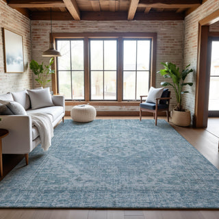 Piper Looms Mayfield Global AMF1104 Sky Machine Washable Area Rug Lifestyle Image Feature