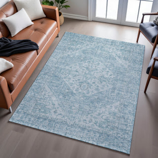 Piper Looms Mayfield Global AMF1104 Sky Machine Washable Area Rug Lifestyle Image Feature
