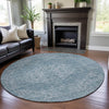 Piper Looms Mayfield Global AMF1104 Sky Machine Washable Area Rug Round Lifestyle Image Feature