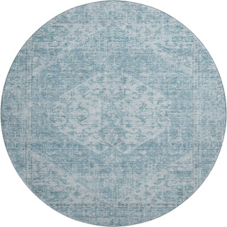 Piper Looms Mayfield Global AMF1104 Sky Machine Washable Area Rug Round Main Image