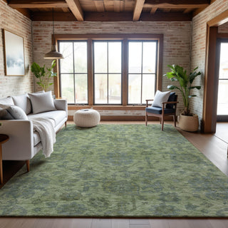 Piper Looms Mayfield Damask AMF1105 Aloe Machine Washable Area Rug Lifestyle Image Feature