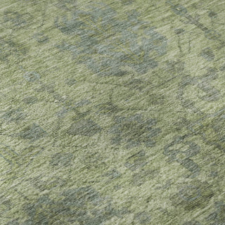 Piper Looms Mayfield Damask AMF1105 Aloe Machine Washable Area Rug Swatch Image