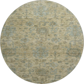 Piper Looms Mayfield Damask AMF1105 Beige Machine Washable Area Rug Round Main Image