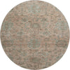 Piper Looms Mayfield Damask AMF1105 Coral Machine Washable Area Rug Round Main Image