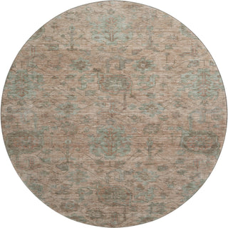 Piper Looms Mayfield Damask AMF1105 Coral Machine Washable Area Rug Round Main Image
