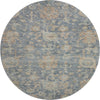 Piper Looms Mayfield Damask AMF1105 Denim Machine Washable Area Rug Round Main Image