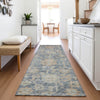 Piper Looms Mayfield Damask AMF1105 Denim Machine Washable Area Rug Runner Lifestyle Image Feature