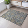 Piper Looms Mayfield Damask AMF1105 Denim Machine Washable Area Rug Scatter Lifestyle Image Feature