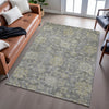 Piper Looms Mayfield Damask AMF1105 Pewter Machine Washable Area Rug Lifestyle Image Feature