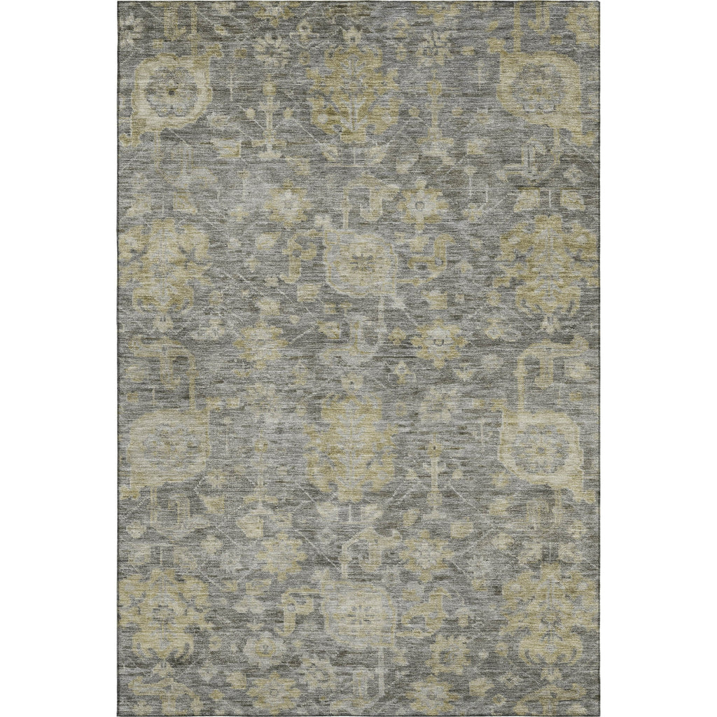 Piper Looms Mayfield Damask AMF1105 Pewter Machine Washable Area Rug main image