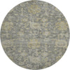 Piper Looms Mayfield Damask AMF1105 Pewter Machine Washable Area Rug Round Main Image